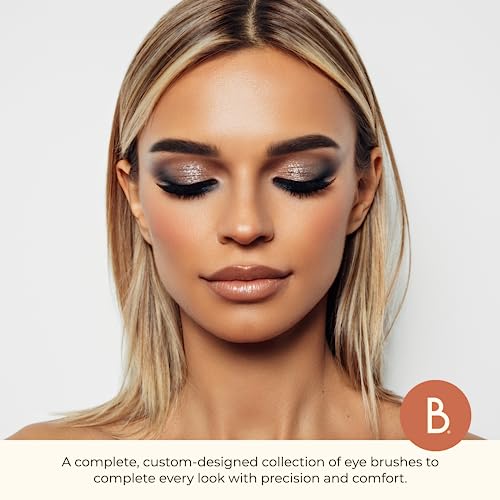 Beauty For Real Perfect Precision I-Brush Set - Includes 5 Total Brushes: Angle/Spoolie, Shader, Blender, Contour & Liner - Vegan & Cruelty Free