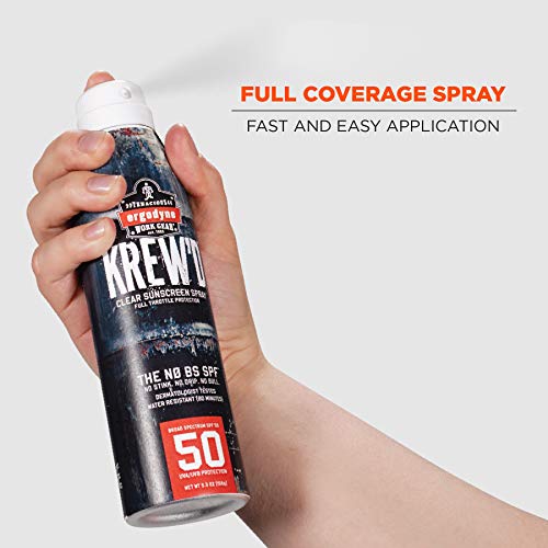 Ergodyne KREW¡¯D 6353 Sunscreen Spray, Broad Spectrum SPF 50, Water Resistant, 5.5 oz