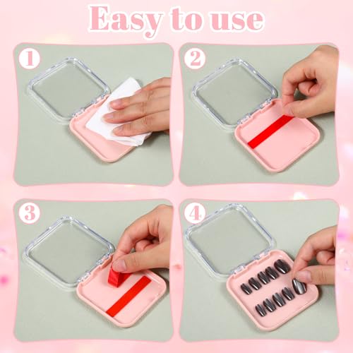 40Pcs Press On Containers Nail Packaging Boxes Acrylic Nails Containers Organizer Cases for Packaging 120Pcs Double Sided Adhesive Nail Tape for Naill Art Salon Supplies