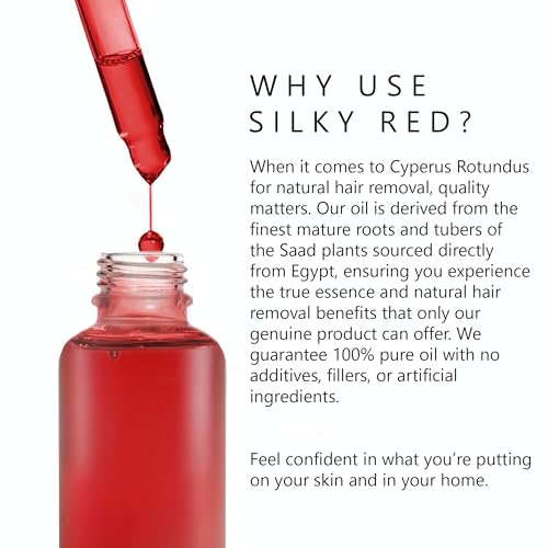 100% Egyptian Cyperus Rotundus All Natural Hair Removal Oil | Pure Red Saad Oil Concentrate | Post-Wax Care | Skin Nourisher | Original Scent | Made in the USA.