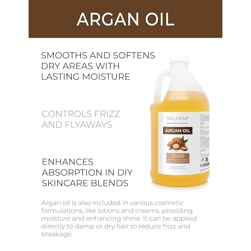 velona Argan Oil - 64 Fl Oz | 100% Pure and Natural | Morocco Oil | Skin, Body and Face Care | Nails Protector | Unrefined, Cold Pressed
