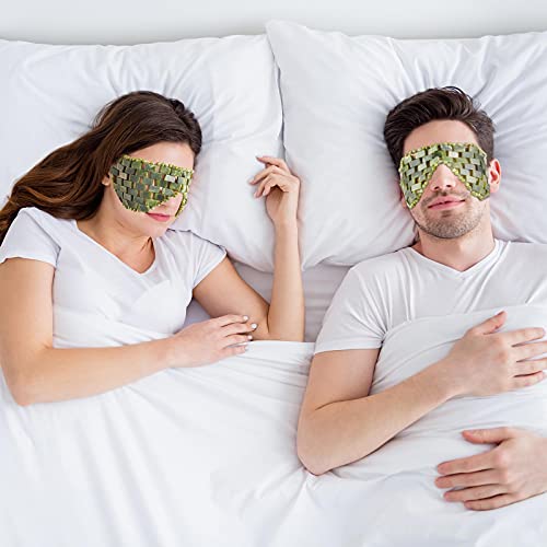 SATINIOR Jade Stone Eye Mask Hot or Cold Using Jade Mask Green Facial Sleeping Relief Eye Cover for Women Men Soothing, Cooling and Relieving