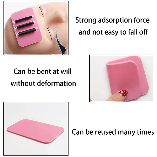 10 PCS Silicone Lash Pad Rectangle Eyelash Extension Pad for Eyelash Extensions Loose Lash Lash Grafting Gasket Pallet Reusable Silicone Pad Eyelash for Women and Lash Extension Supplies Tools
