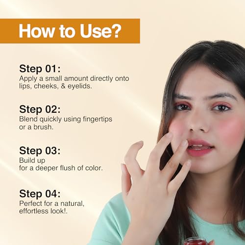Nourish Mantra 3 In 1 Lip, Cheek & Eye Tint | With Light-weight & Highly Pigmented Formula | Suits All Skin Types | For Women | 4gm