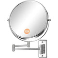 Gospire 9 Inch Extra Large Wall Mounted Mirror with 1X/10X Magnification, 360¡Æ Swivel & Extendable, Chrome Polished Finish for Bathroom Vanity, Shaving & Makeup (Men & Women)
