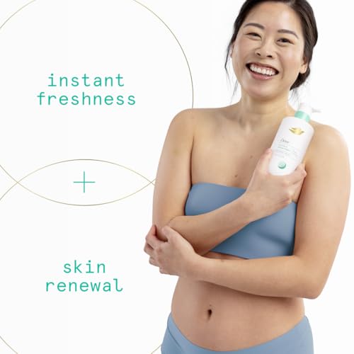Dove Glycolic Serum Body Wash for Women - For Skin Renewal, Hydration & Odor Control,Fresh Water Lilly Scent 14.2 oz