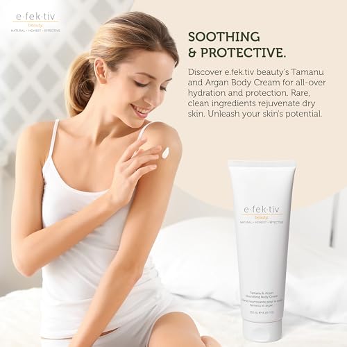 Tamanu and Argan Nourishing Body Cream - Deep Hydrating Moisturizer - Rejuvenates Dry and Dehydrated Skin - Vegan - Sulfate-free - Unisex - 8.45 oz