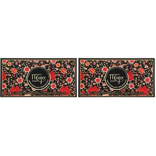 Maja Soap, Perfumed Bar Soap, Body Wash Bar, Clean and Moisturize your Skin, Beautifully Scented, 1 set of 3 Soaps, 3.1 Oz Each Soap, 1 Box (Pack of 2)