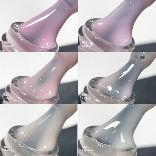 MakarttPro Builder Nail Gel in a Bottle Series: 12 Neutral Cover Colors, 17ml Nail Gel Set for Professional Nail Technicians, Soak-Off Builder Gel for Natural Overlays and Sculpted Manicures