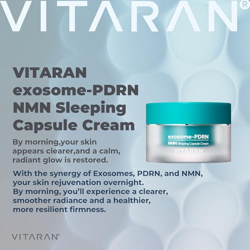 Exosome-PDRN NMN Sleeping Cream, Anti-aging Capsule Formula with Triple Care Technology for Skin Barrier Repair, Elasticity, Rejuvenation