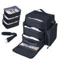 Train Case Makeup Bag Large Cosmetic Organizer with 3 Inner Removable Pouches Multifunctional Travel Makeup Artist Storage,Black