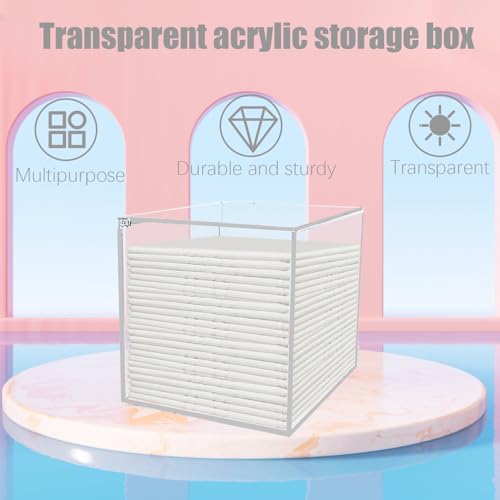 Disposable Face Towel Storage Box,Clear Acrylic Towelette Holder Container Compatible with 50 Facia Towels XL Clean Skin Club for Bathroom Organization