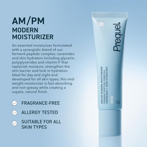 Prequel Skin AM/PM Modern Moisturizer ? Hydrating Face Cream with Peptides, Ceramides & Glycerin for Dry, Sensitive, or Combination Skin ? Non-Greasy Moisturizer for Barrier Support (Pack of 2)
