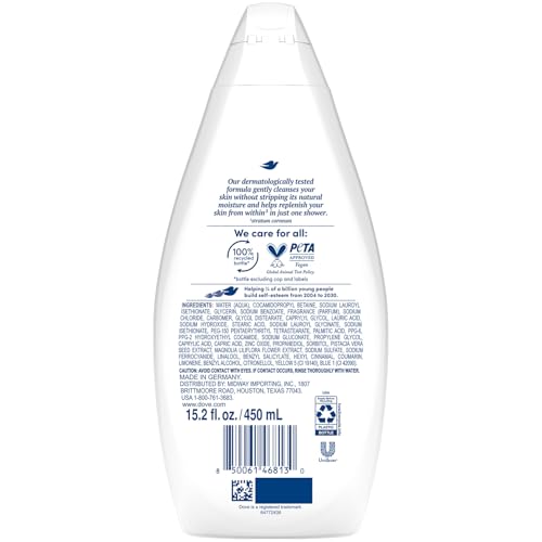 Dove Body Wash, Gentle Pamper 2-Pack ? Soothing Moisturizing Cleanser for Soft Skin, 15.22 Oz Ea