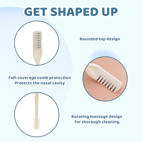 12 PCS 2-in-1 Dual Sided Nasal Hair Cutter, Nose Hair Trimmer for Men and Women, Portable 360¡Æ Rotating Manual Trimmer, Yellow