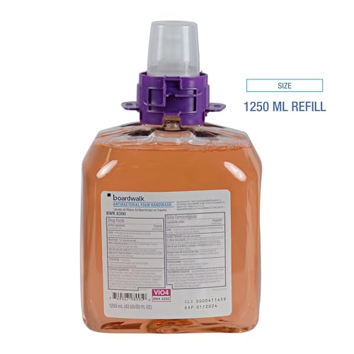 Boardwalk 6162-04-GCE00VL 1250 ml. Foam Antibacterial Handwash Refill - Fruity (4/Carton)