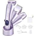 Hatteker Women's Electric Shaver Bikini Trimmer Hair Trimmer for Women LED Display Electric Razor for Legs Bikini Underarm Public Hairs Led Display IPX7 Waterproof Gift for Women (Purple)