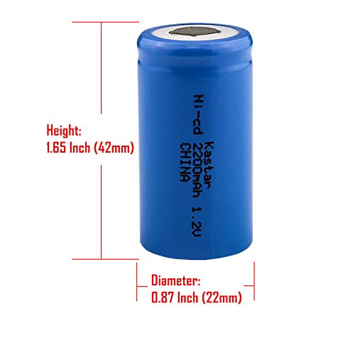 Kastar SC 1.2V 2200mAh Ni-CD SubC Rechargeable Battery Flat Top for Wah 745-800 Electric Razor, Wah 4000 Shaver, Wah 9876 Trimmer, Medical Instrument/Equipment, Controlled Devices, Electric Tools