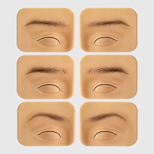 ATOMUS 3 Pairs Tattoo Practice Skin for Eyebrows Eyeliner 3D Permanent Makeup Silicone Fake Skin Microblading Supplies for Beginners and Experienced Artists