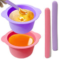 Silicone Wax Warmer Liner, Silicone Wax Bowl for Hair Removal, Non-Stick Wax Melt Warmer Wax Pot Replacement, Reusable Wax Melt Liner with 2 Pcs Spatula Sticks for Hair Removal (Pink, Purple)