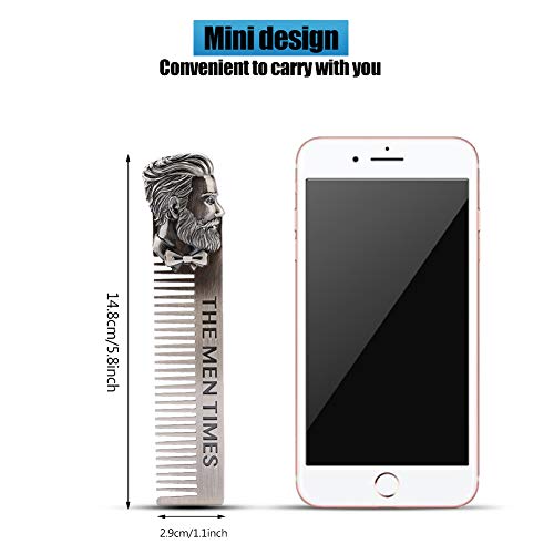 Mini Beard Comb Stainless Steel Beard Comb Portable Beard Comb Mustache Comb Steel Beard Combs For Hair Salon And Household