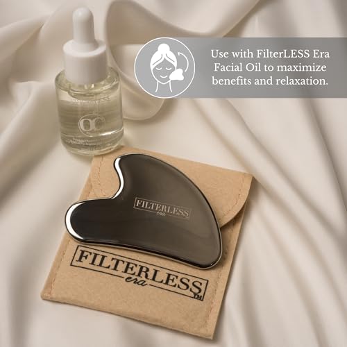 FilterLESS Era Ace of Spades Gua Sha Facial Tool | Stainless Steel Face Massager for Sculpting, Muscle Scraping & Lymphatic Drainage