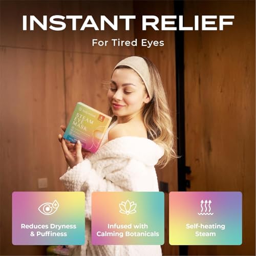 Body Restore Self Heating Warm Compress for Dry Eyes 5 Pack ? Heated Eye Mask for Fast Relief, Birthday Gifts for Women, Men, Easter Basket Stuffers, Stye Eye Treatment, Eye Patch ? Variety