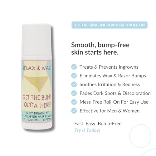 Ingrown Hair Treatment Roll-On for Waxing and Shaving | Razor Burn and Razor Bumps Treatment for Women and Men | Ingrown Hair Serum and Dark Spot Remover for Private Area | Get The Bump Outta Here!