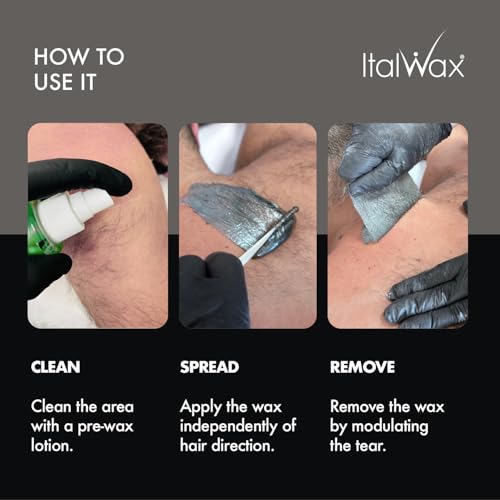 Italwax Pour Homme - 500g / 1.1lb - Hard wax beads for hair removal - Special for man - Natural formulation - Easily removes coarse hairs - Ideal for barber shops