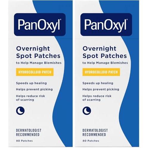 PanOxyl PM Overnight Spot Patches,Advanced Hydrocolloid Healing Technology,Fragrance Free,80 Count (Pack of 2)