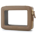 Aveniee Clear Makeup Bag for Women, Small Toiletry Travel Bag with Zipper, Portable Cosmetic Organizer Pouch for Skincare, Car Organizer Storage Bag for Essentials, Mocha Brown,Medium Classic