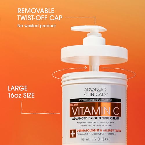Advanced Clinicals Vitamin C Hydrating Cream + Peptide Firming Facial Serum Bundle