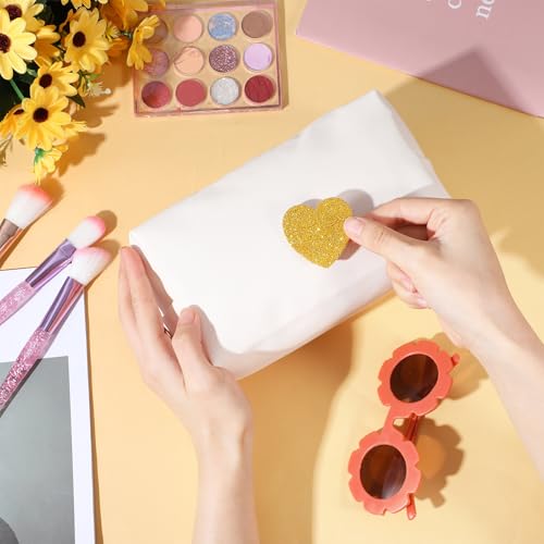 MAQUITA 10 Pcs Makeup Bags Pu Leather Cosmetic Bag, 7.1" x 2.6" x 3.9" inch Waterproof Versatile Portable Makeup Bag for Women Friends Daily Storage Cosmetic Organizer Travel Toiletry Case (Beige)