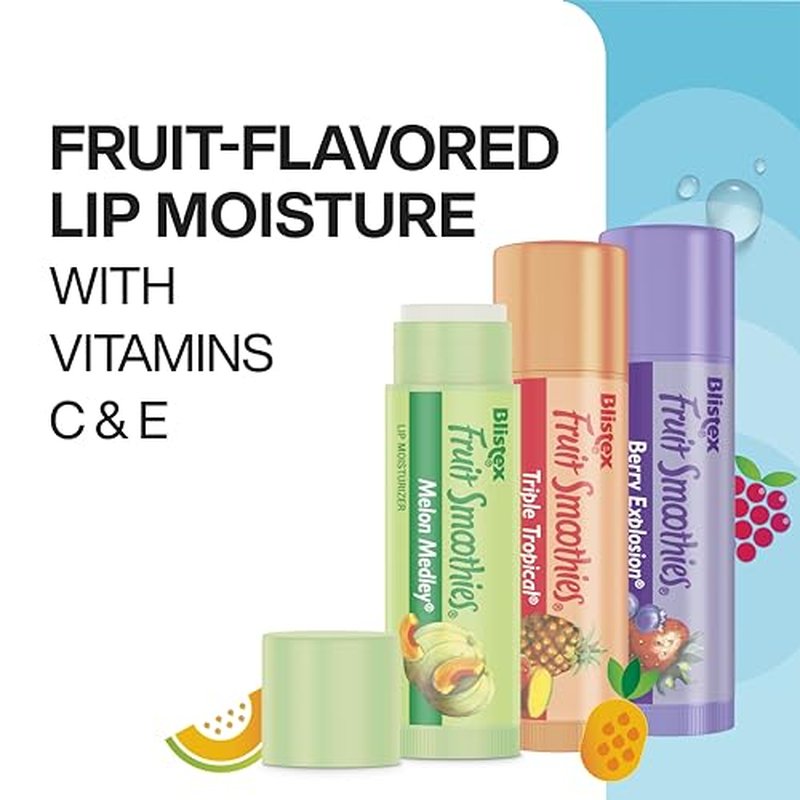 Blistex Fruit Smoothies Lip Protectant Assorted, 3 ct (Packaging May Vary)