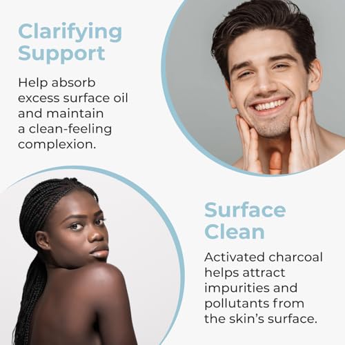 Severe Acne Charcoal Face Wash, 8 oz, Daily Cleanser with Sulfur and Honey, Face Cleanser for Acne, Deep Cleansing Charcoal Face Wash for Women and Men, 425+ Uses