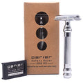Parker 98R Heavyweight 3-Piece Double Edge Safety Razor ? Long Handle, Closed Comb Design for Smooth Wet Shaving, Includes 5 Platinum Blades ? Iconic Brand in Traditional Shaving