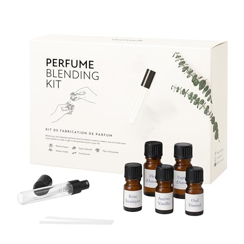 Perfume Making Kit Create Your Own Signature Perfume with 5 Premium Fragrance Oils, Perfumer¡¯s Alcohol, Reusable Glass Atomiser, and Custom Naming Stickers