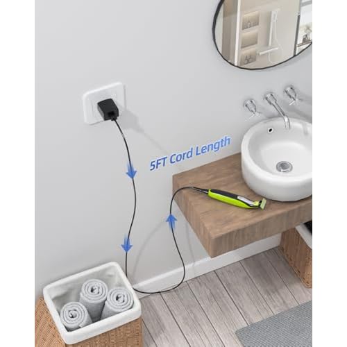 5V Fast Charger Fit for Philips Norelco One Blade 360 QP2724 QP2834 QP1924 QP4631 QP6542 QP6552 QP4530 QP1324, MG7910 MG5910 MG9510 MG9525 MG9525, for Phillips OneBlade Trimmer Electric Shaver Razor
