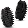 Upgrade Body Scrubber and Hair Shampoo Brush, All in One, Premium Silicone Loofah, Exfoliating Body Brush, Shower Scrubber for Body, Scalp Massager for Women, Men, Pet (1PC Black)