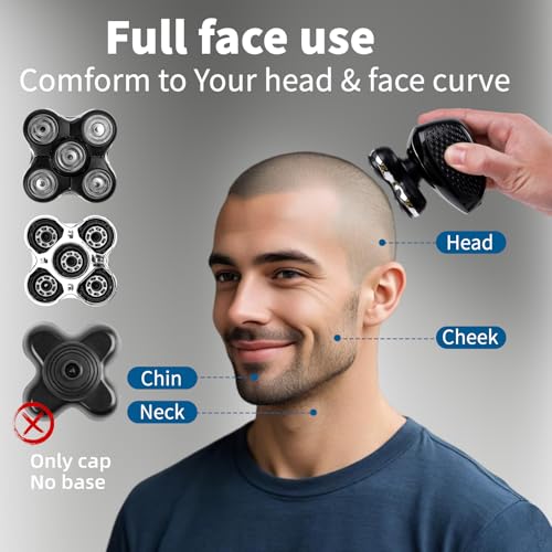 2 Pack Balder Pro Replacement Heads for Remington XR7000 Shaver,Balder Pro Head Shaver XR1500,XR1501 Replacement Blades,5 Dual Track Precision Blades for Bald Men,with 2PCS Cleaning Brushes