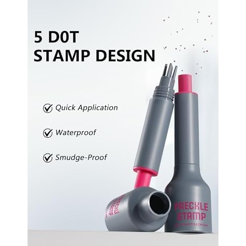 Erinde Waterproof Freckle Stamp Pen - Faux Freckle Pen, Natural-Looking Lifelike Freckle Makeup, 5-Point Quick Dry Long-Lasting Magic Fake Freckles Marker for Sunkissed Makeup, 03 Mocha