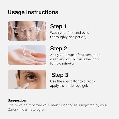 Cureskin Anti Aging Combo | Anti Aging Cream for Women | Collagen Boost Hyaluronic Acid Serum for Face | Under Eye Cream for Men and Women | Dark Circles Removal