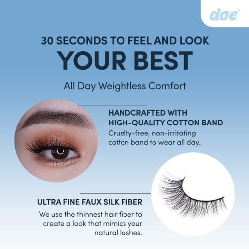 Lash Starter Pack Collection - Handcrafted Vegan Silk Strip Lashes - Lightweight and Comfortable - Available in 4 Styles: Fairy, Neo, Dawn, Dusk (Dusk Starter Pack)