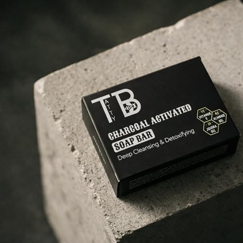 Activated Charcoal Soap Bar ? All-Natural Deep Cleansing & Detoxifying Soap for Face & Body, Gentle & Vegan Formula for Sensitive Skin, 5 oz