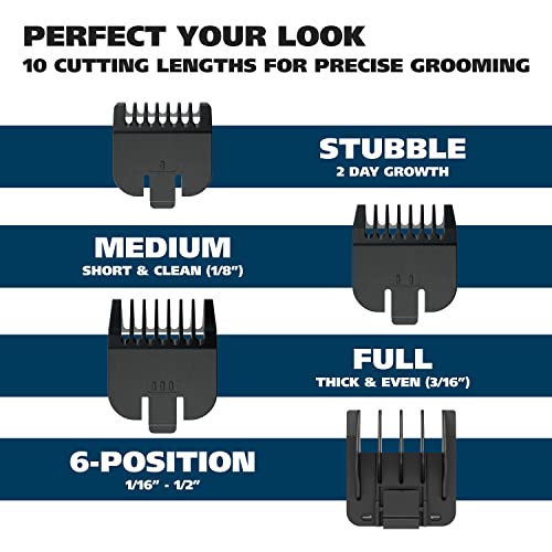 Wahl Groomsman Battery Operated Facial Hair Trimmer for Beard & Mustache Trimming Including Light Detailing and Body Grooming ? Model 9906-717V
