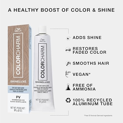 COLORCHARM ShineLuxe Top Coat Hair Gloss | Restores Color Vibrancy & Adds Shine with Smooth, Conditioned Results | Vegan Formula & Free of Ammonia | 2 oz.