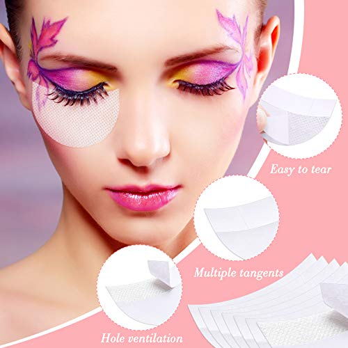 600 Pieces Eyeshadow Pad Shield Eyeshadow Patches White Stencils Under Eye Pads Prevent Makeup Residue for Eyelash Extensions Lip Makeup, Half Moon Shape