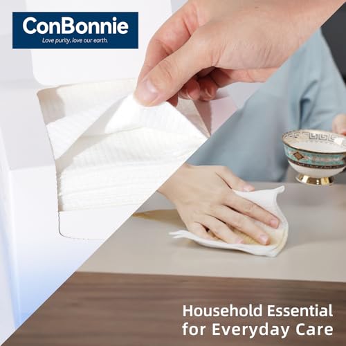 Clean Face Towels XL, 10"¡¿12" Biobased Facial Towels, Disposable Face Towelette, Makeup Remover Dry Wipes, Extra Thick and Soft for Skin Care, Clean Skin, 100 Count (2 Pack)