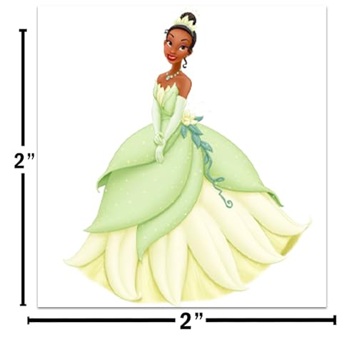 Princess and the Frog Tattoos Party Favors Bundle - 72 Perforated Individual 2" x 2" Tiana Temporary Tattoos for Kids Boys Girls | Princess Tiana Party Supplies