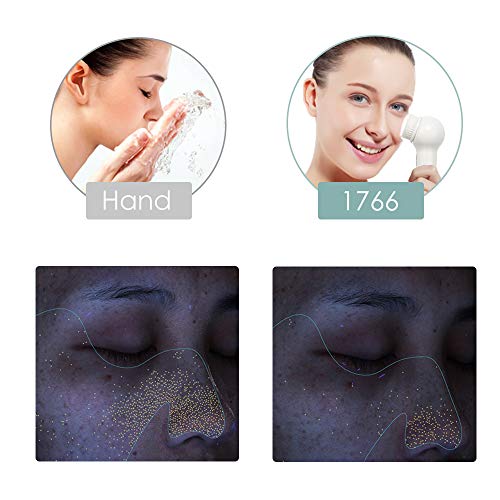 Face Scrubber Exfoliator, TOUCHBeauty Upgraded Rechargeable Electric Facial Cleansing Brushes with 3 Brush Heads,360¡Æ Spin Rotation for Exfoliating, Massaging and Deep Cleansing, Waterproof